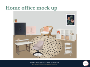 Interior decorating: styling: home office mock-up