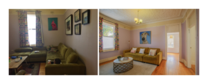 Home staging: before & after: living room