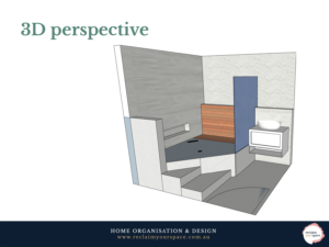 Interior decorating: bathroom design: 3D perspective
